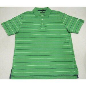 Fairway Outfitters Polo Shirt Mens Large Green Pinstripe Purple White Golf Soft